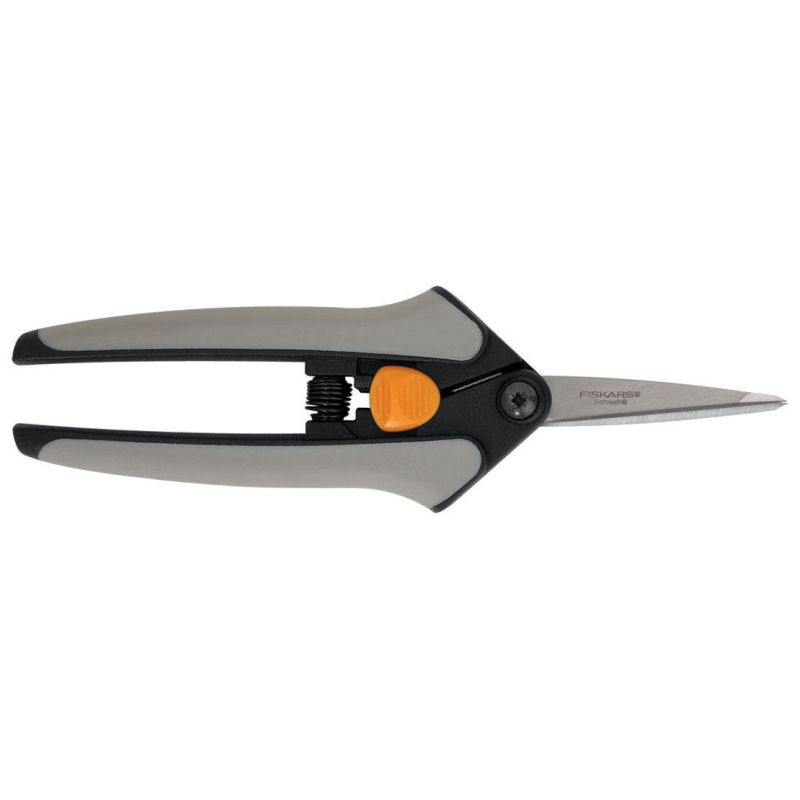 Fiskars Softouch Scissors - 1.75 Cutting Length - 5 Overall Length - Micro - Straight-left/right - Stainless Steel - Gray